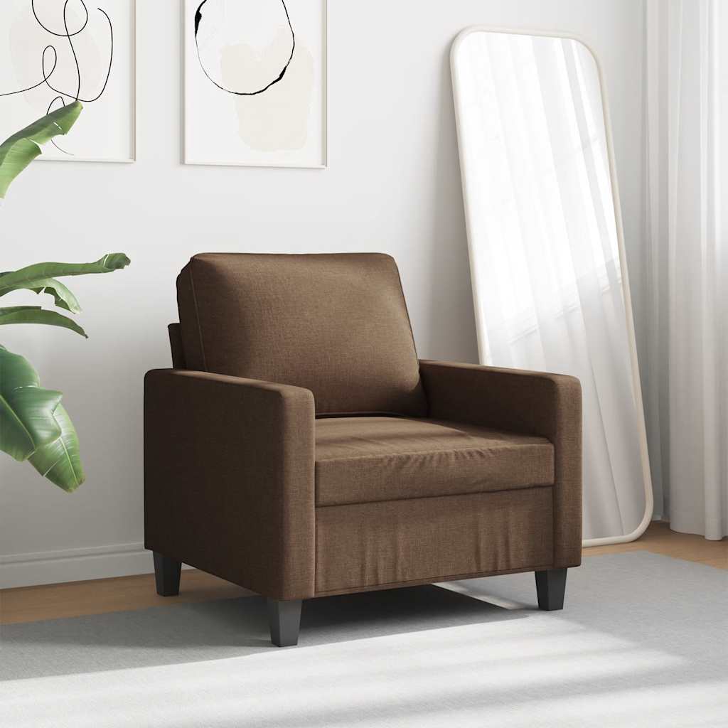 vidaXL Fotel, brązowy, 60 cm, obity tkaniną