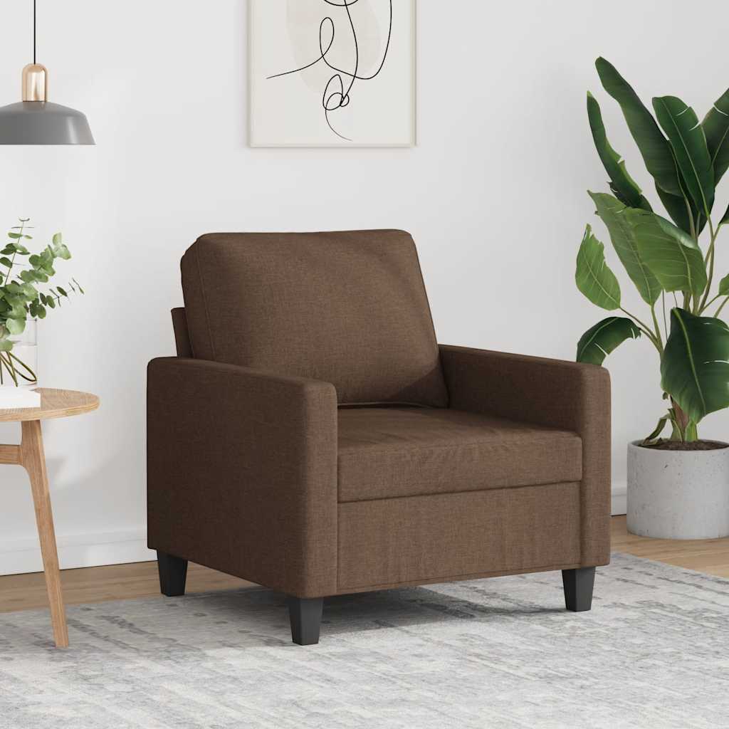 vidaXL Fotel, brązowy, 60 cm, obity tkaniną