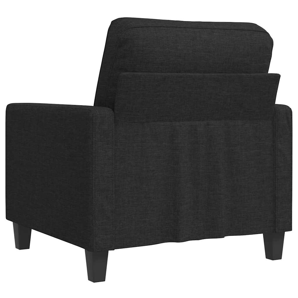 vidaXL Fotel, czarny, 60 cm, obity tkaniną