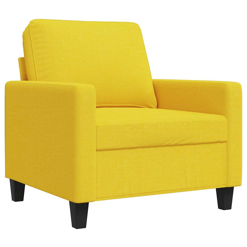 vidaXL Fotel, jasnożółty, 60 cm, obity tkaniną