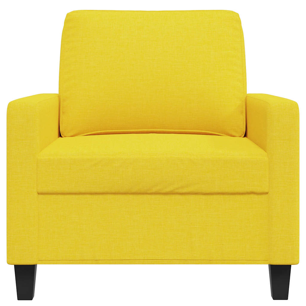 vidaXL Fotel, jasnożółty, 60 cm, obity tkaniną