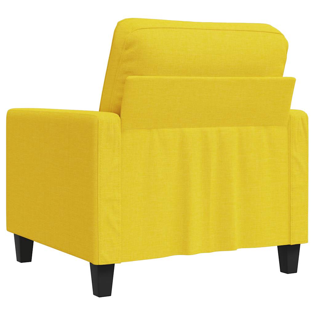 vidaXL Fotel, jasnożółty, 60 cm, obity tkaniną