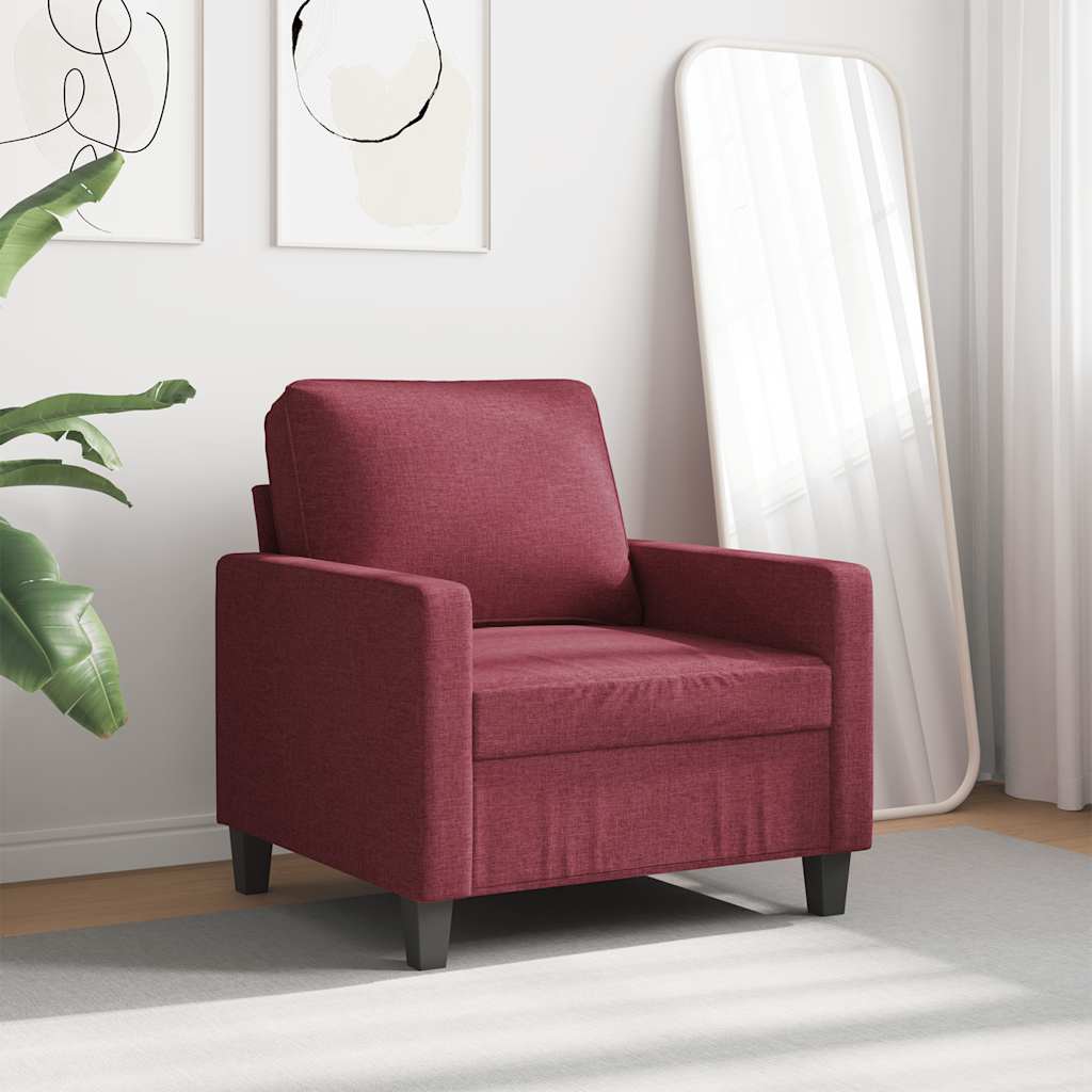 vidaXL Fotel, winna czerwień, 60 cm, obity tkaniną