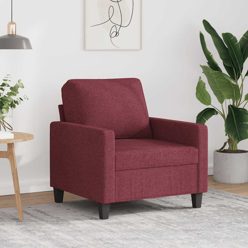 vidaXL Fotel, winna czerwień, 60 cm, obity tkaniną