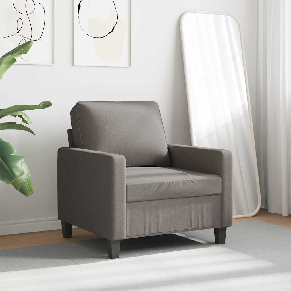 vidaXL Fotel, taupe, 60 cm, obity tkaniną