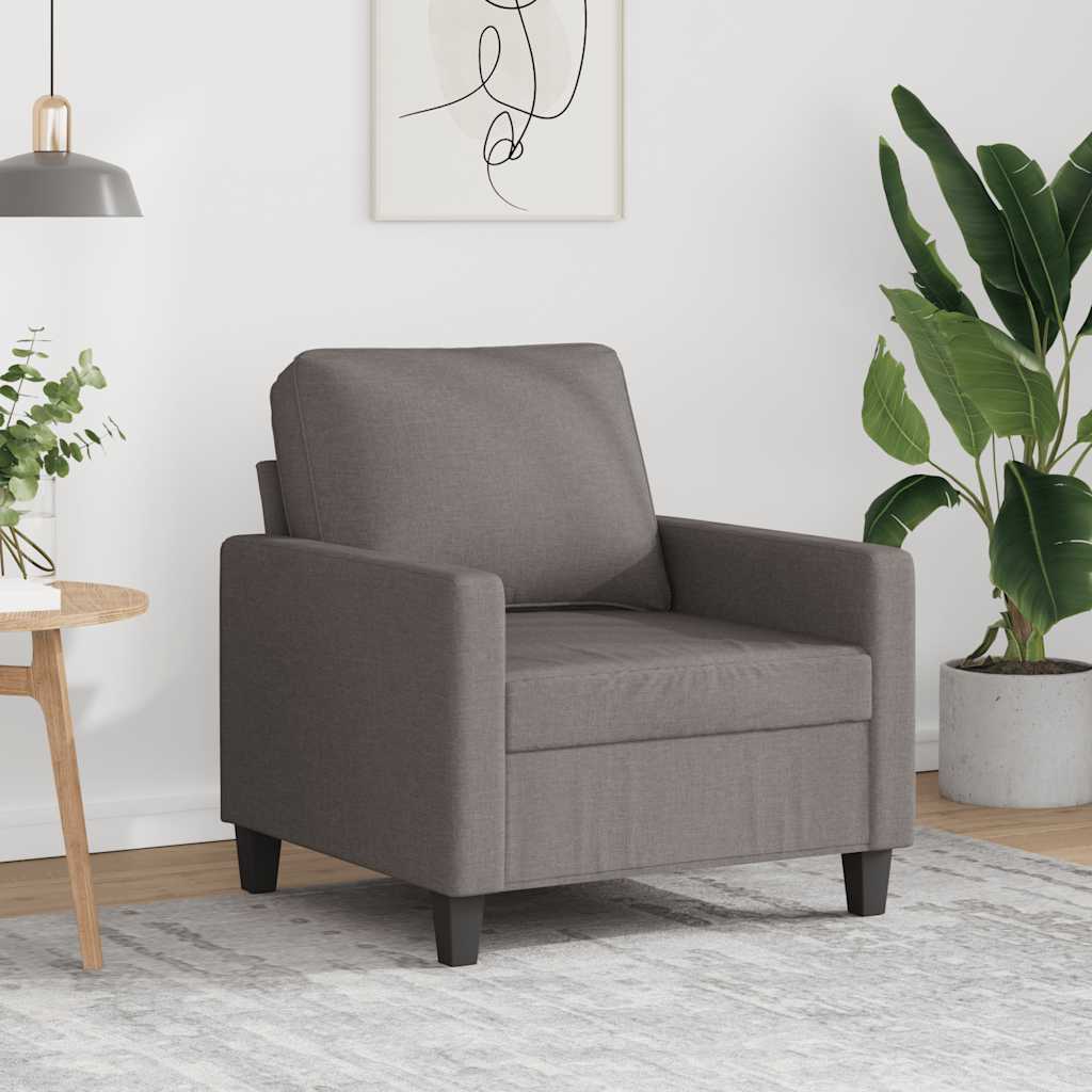 vidaXL Fotel, taupe, 60 cm, obity tkaniną