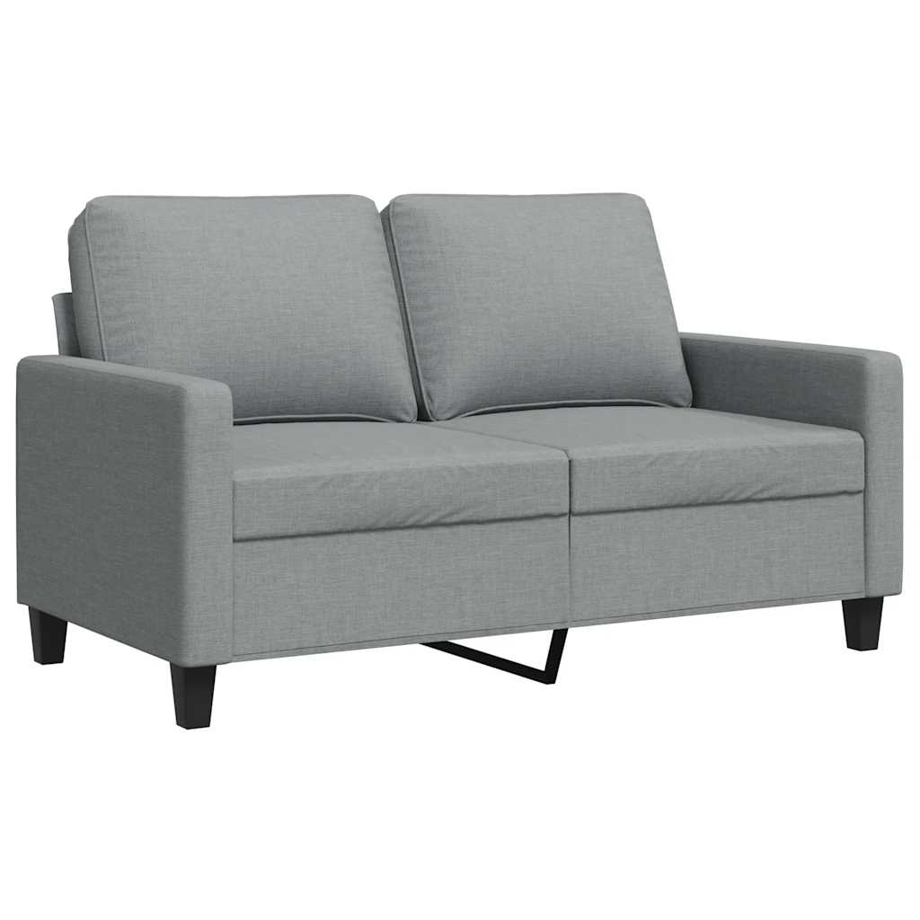 vidaXL Sofa 2-osobowa, jasnoszara, 120 cm, tapicerowana tkaniną