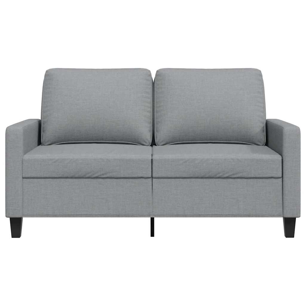 vidaXL Sofa 2-osobowa, jasnoszara, 120 cm, tapicerowana tkaniną