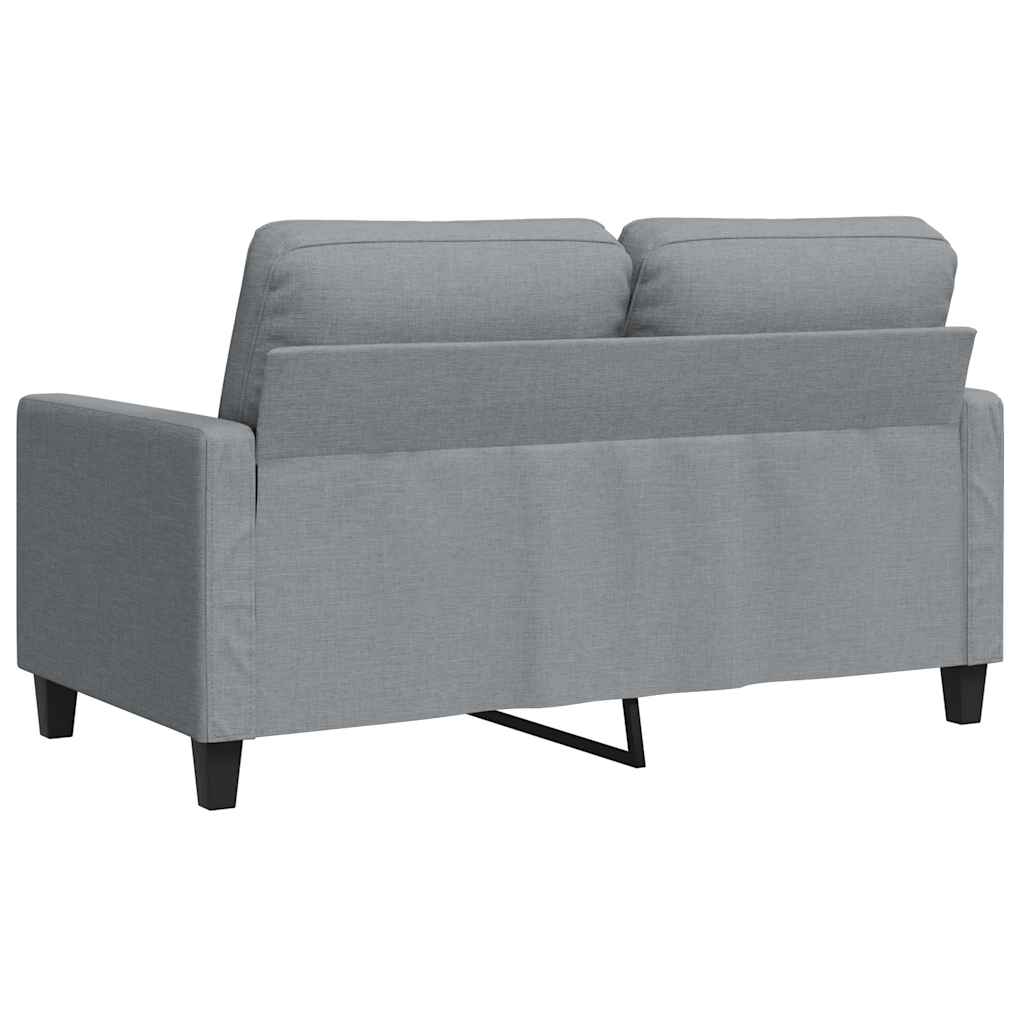 vidaXL Sofa 2-osobowa, jasnoszara, 120 cm, tapicerowana tkaniną