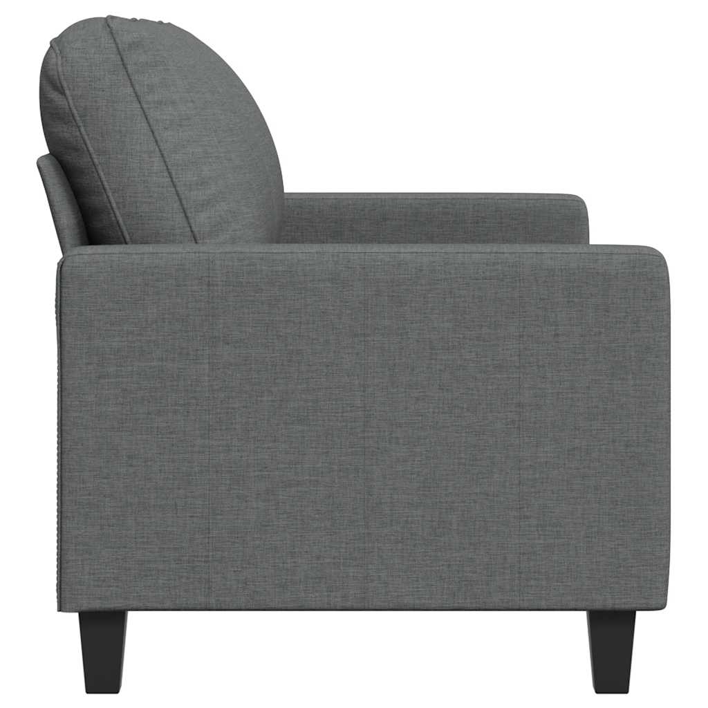 vidaXL Sofa 2-osobowa, ciemnoszara, 120 cm, tapicerowana tkaniną