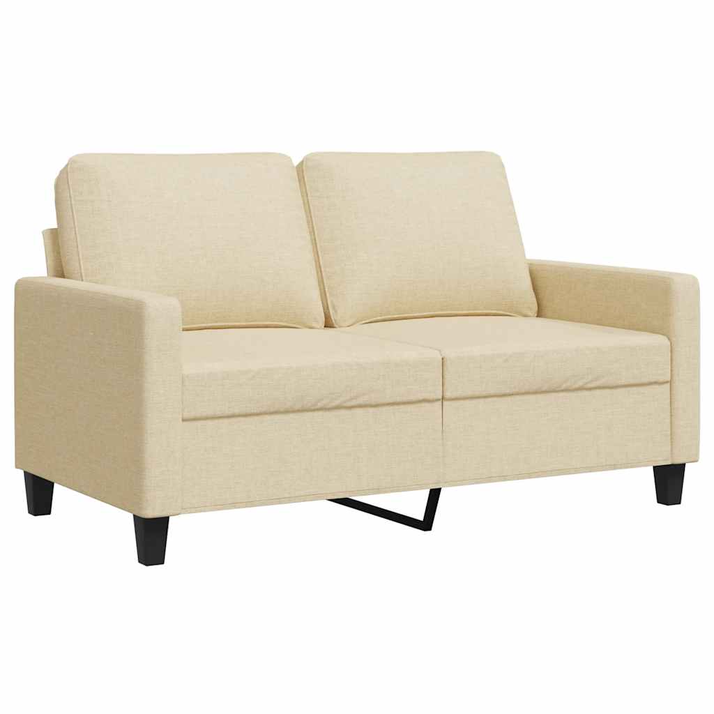 vidaXL 2-osobowa sofa, kremowa, 120 cm, tapicerowana tkaniną