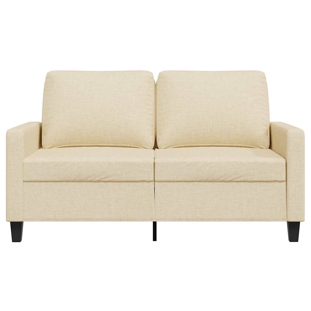 vidaXL 2-osobowa sofa, kremowa, 120 cm, tapicerowana tkaniną