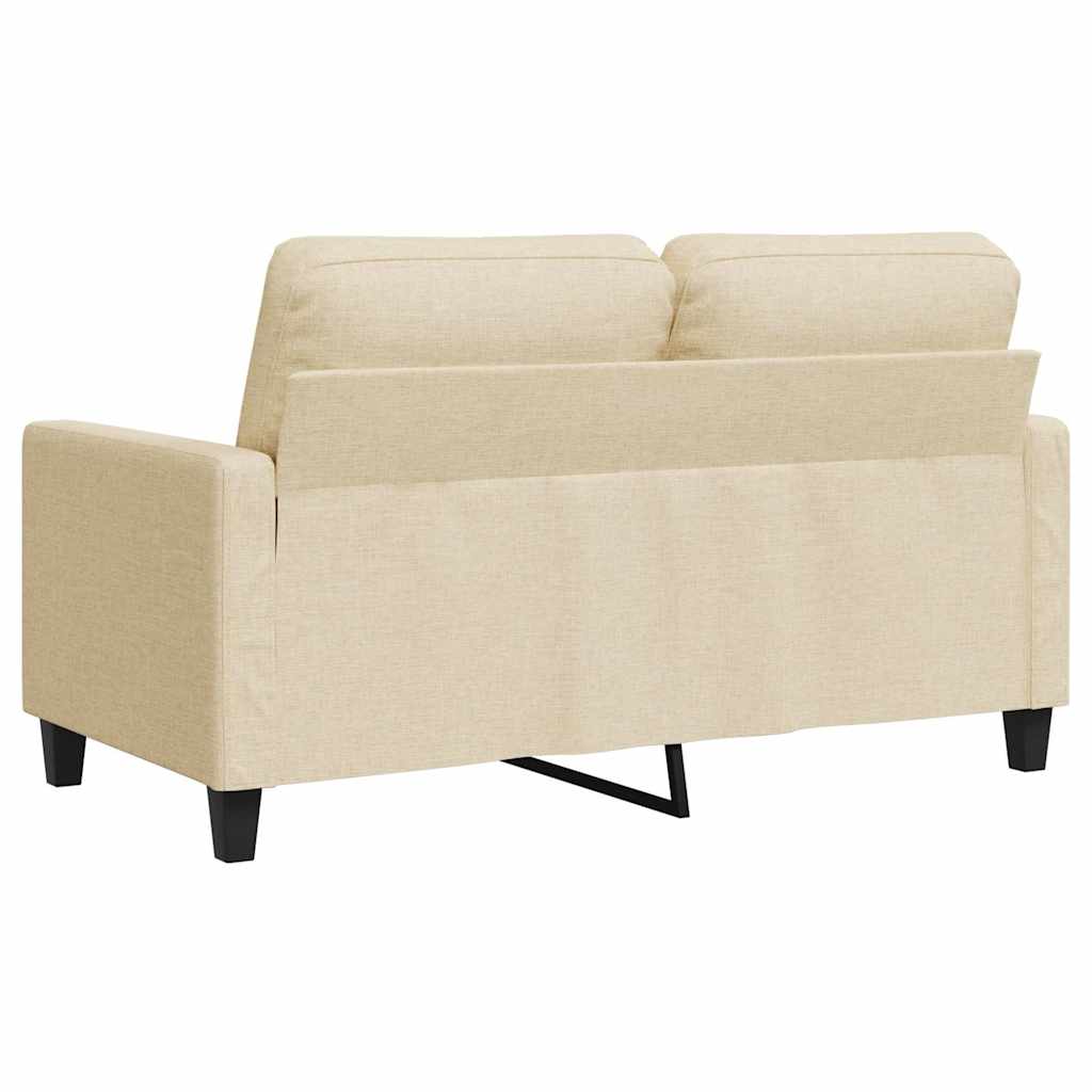 vidaXL 2-osobowa sofa, kremowa, 120 cm, tapicerowana tkaniną
