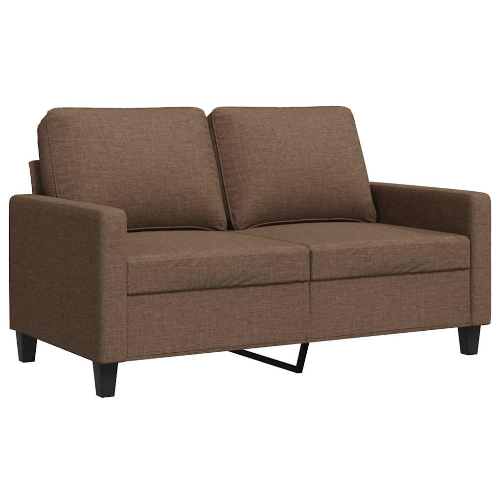vidaXL Sofa 2-osobowa, brązowa, 120 cm, tapicerowana tkaniną