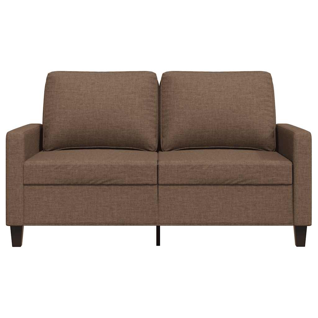 vidaXL Sofa 2-osobowa, brązowa, 120 cm, tapicerowana tkaniną