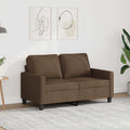 vidaXL Sofa 2-osobowa, brązowa, 120 cm, tapicerowana tkaniną