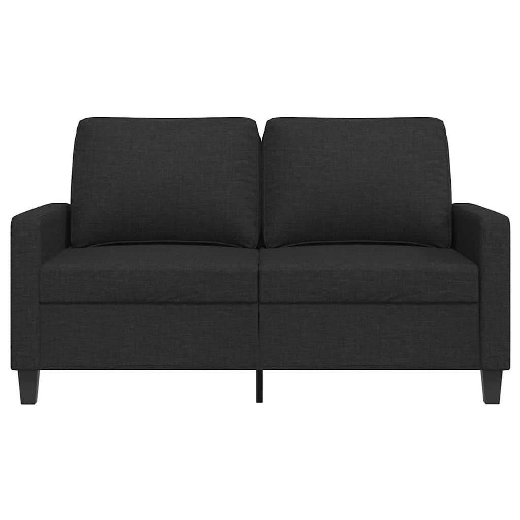 vidaXL Sofa 2-osobowa, czarna, 120 cm, tapicerowana tkaniną