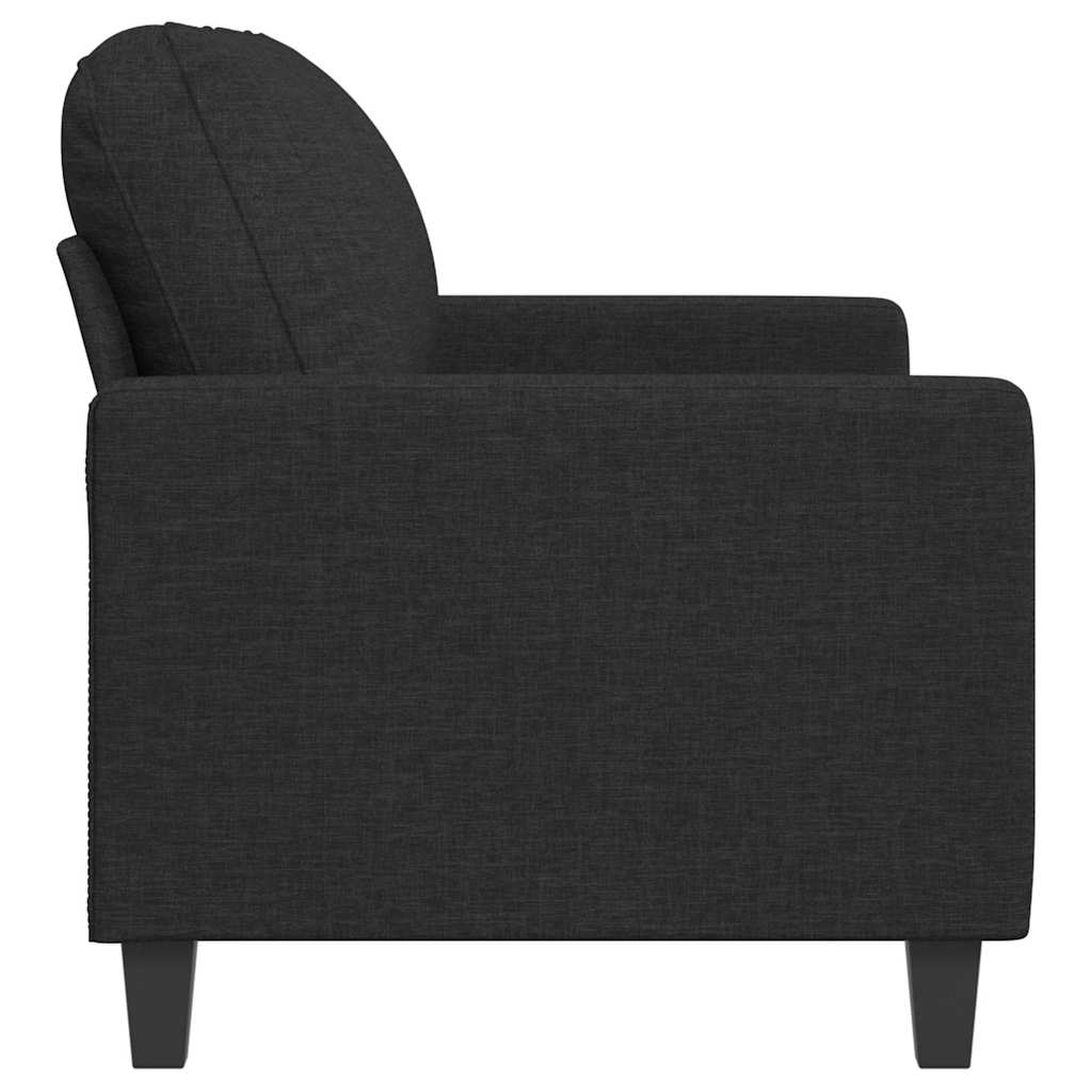 vidaXL Sofa 2-osobowa, czarna, 120 cm, tapicerowana tkaniną