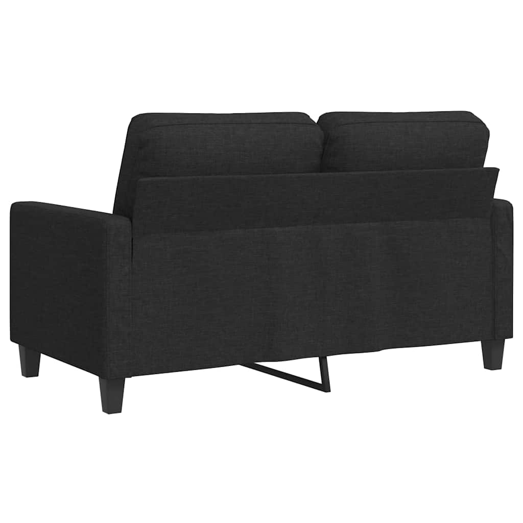 vidaXL Sofa 2-osobowa, czarna, 120 cm, tapicerowana tkaniną