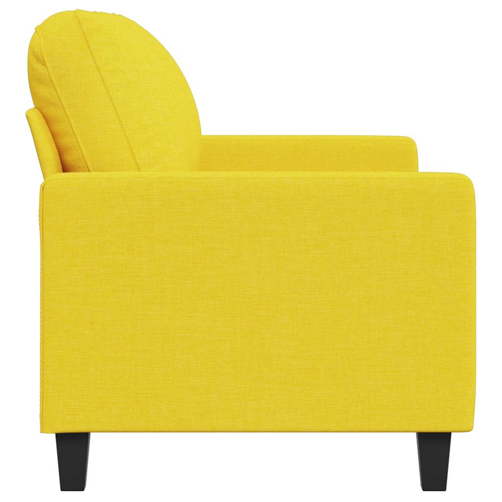 vidaXL Sofa 2-osobowa, jasnożółta, 120 cm, tapicerowana tkaniną