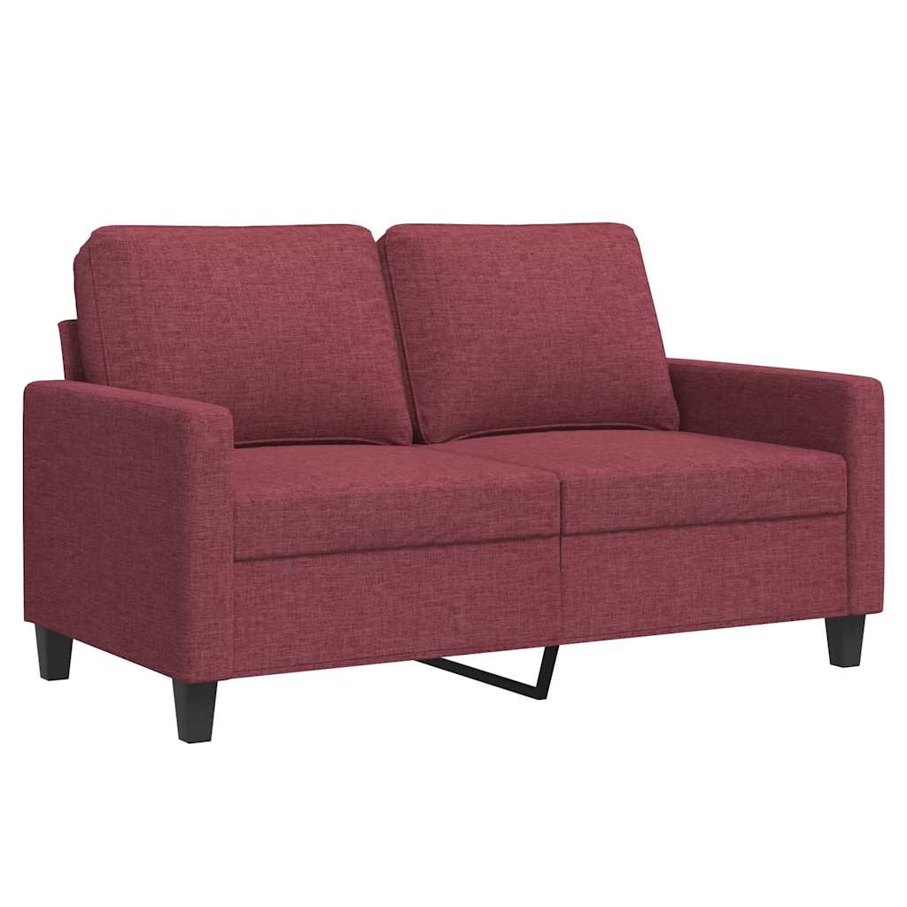 vidaXL Sofa 2-osobowa, winna czerwień, 120 cm, tapicerowana tkaniną