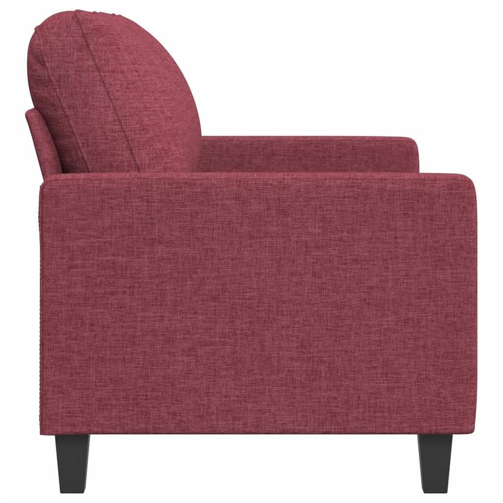 vidaXL Sofa 2-osobowa, winna czerwień, 120 cm, tapicerowana tkaniną