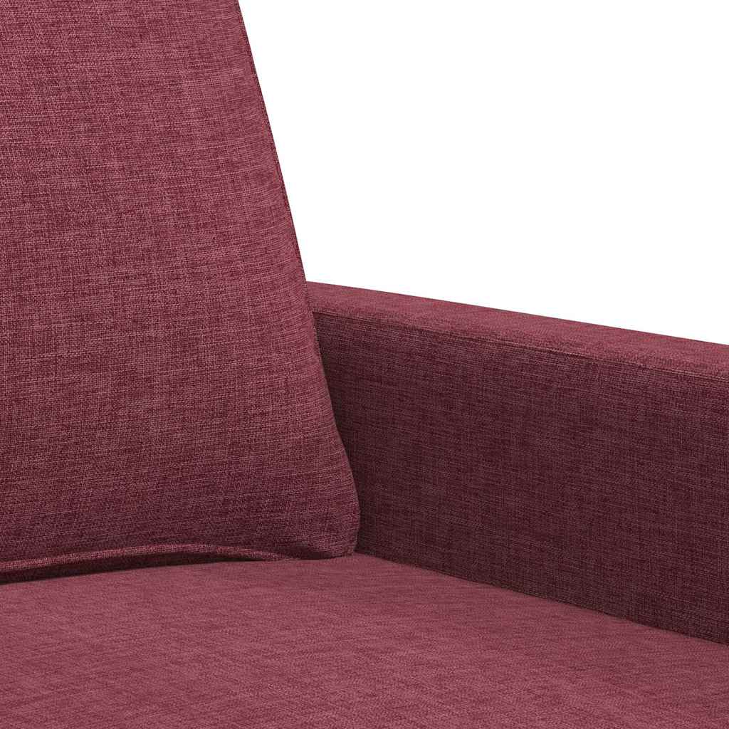 vidaXL Sofa 2-osobowa, winna czerwień, 120 cm, tapicerowana tkaniną