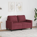 vidaXL Sofa 2-osobowa, winna czerwień, 120 cm, tapicerowana tkaniną