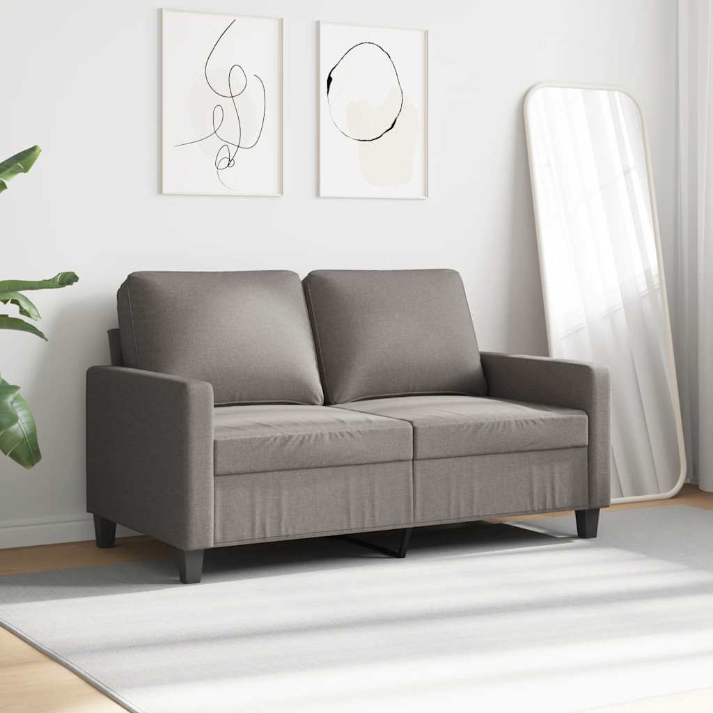 vidaXL Sofa 2-osobowa, kolor taupe, 120 cm, tapicerowana tkaniną