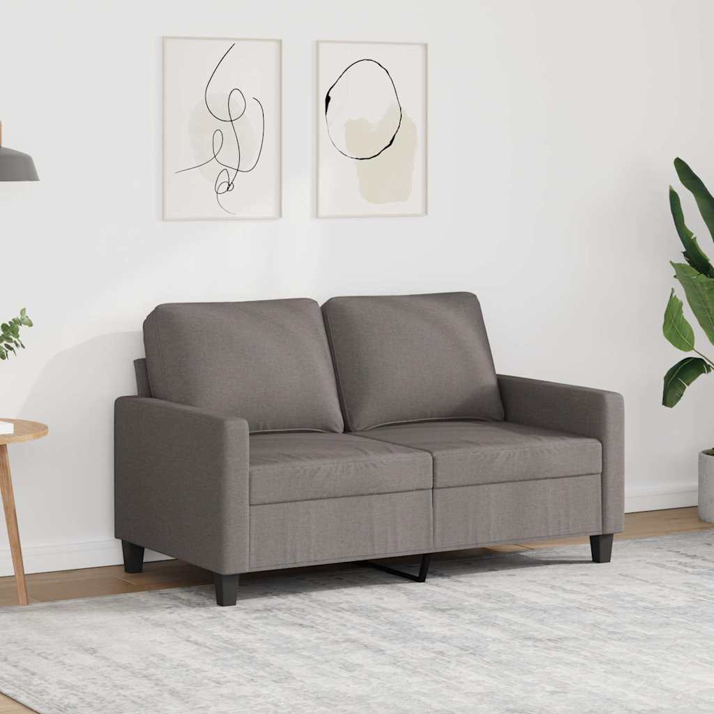 vidaXL Sofa 2-osobowa, kolor taupe, 120 cm, tapicerowana tkaniną