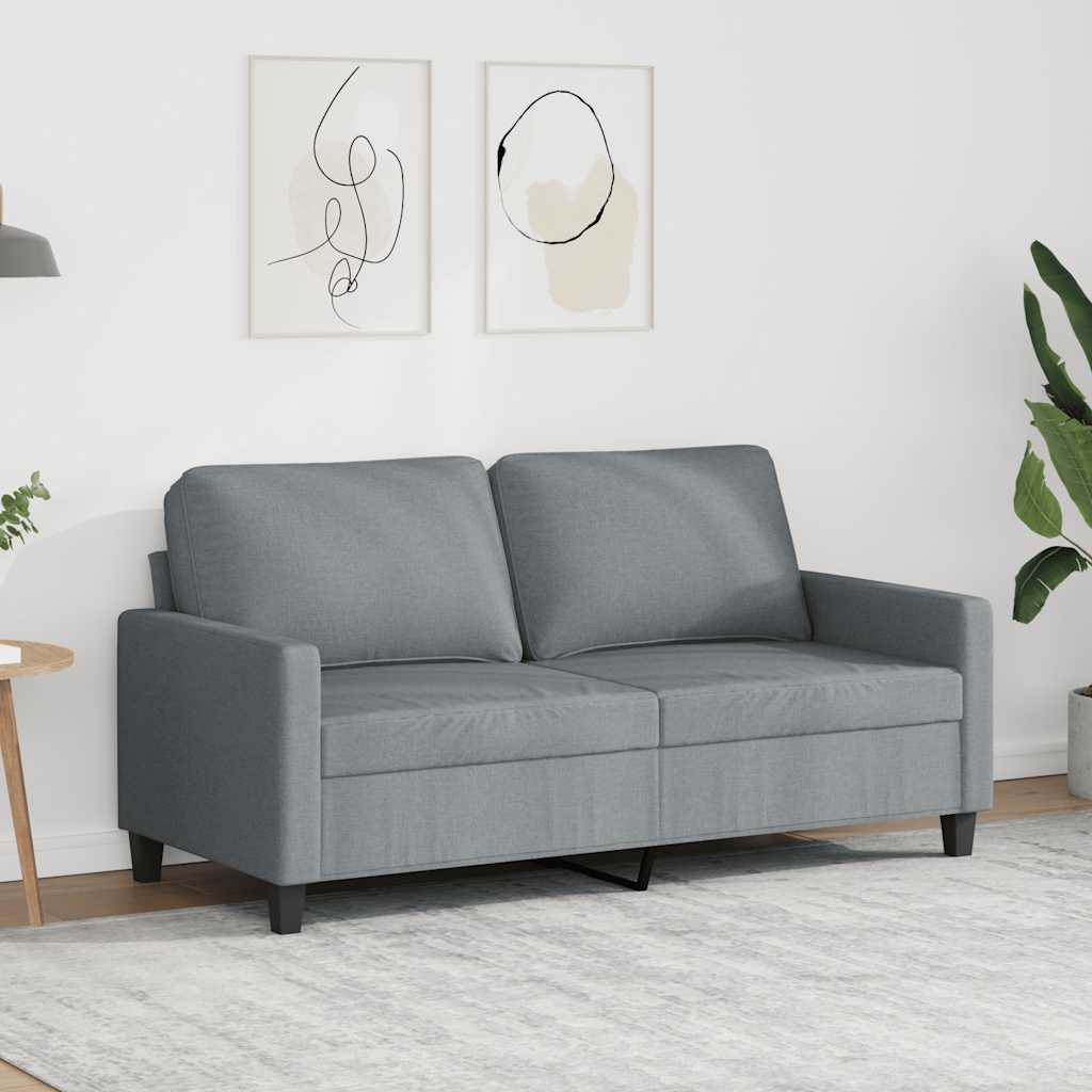 vidaXL Sofa 2-osobowa, jasnoszara, 140 cm, tapicerowana tkaniną