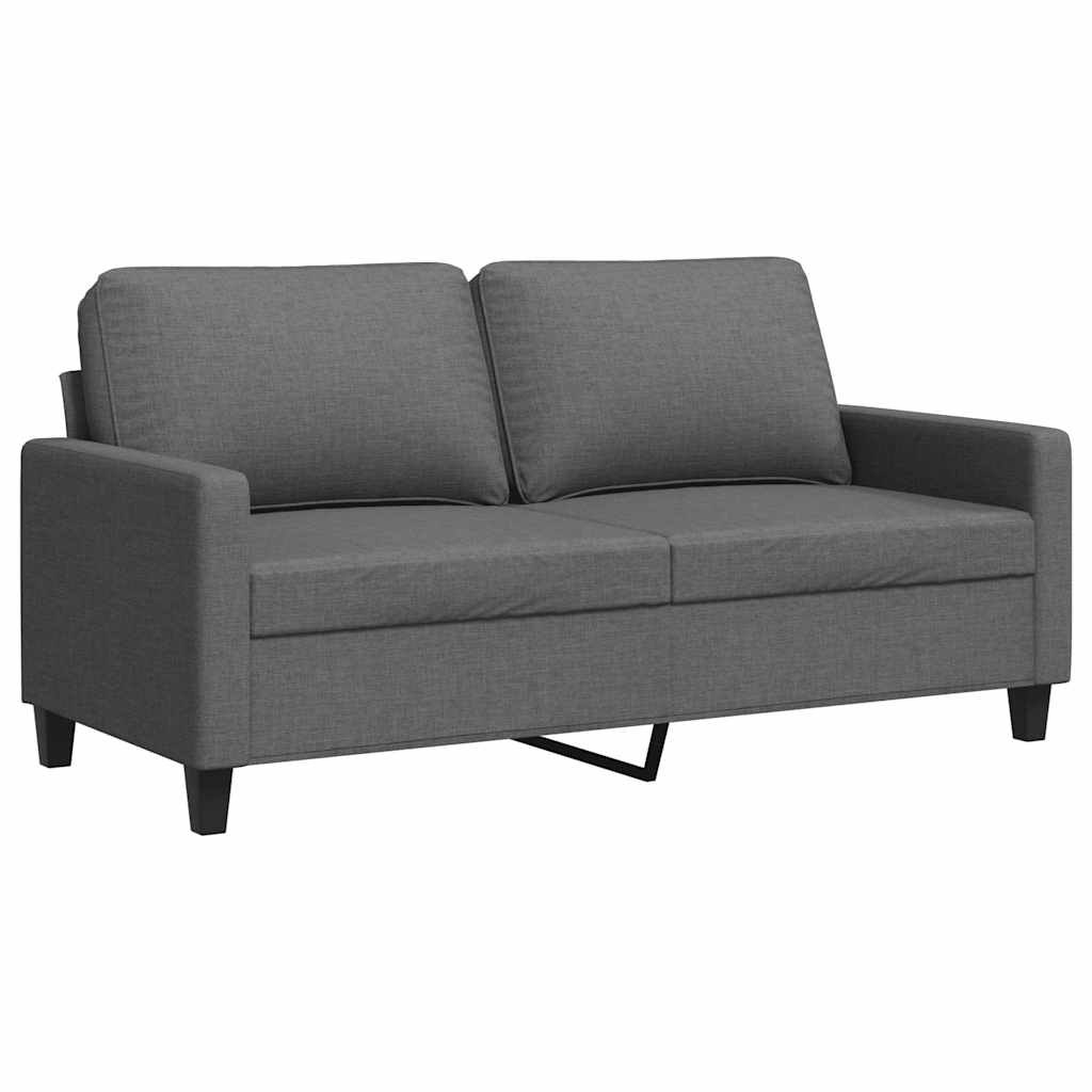 vidaXL Sofa 2-osobowa, ciemnoszara, 140 cm, tapicerowana tkaniną