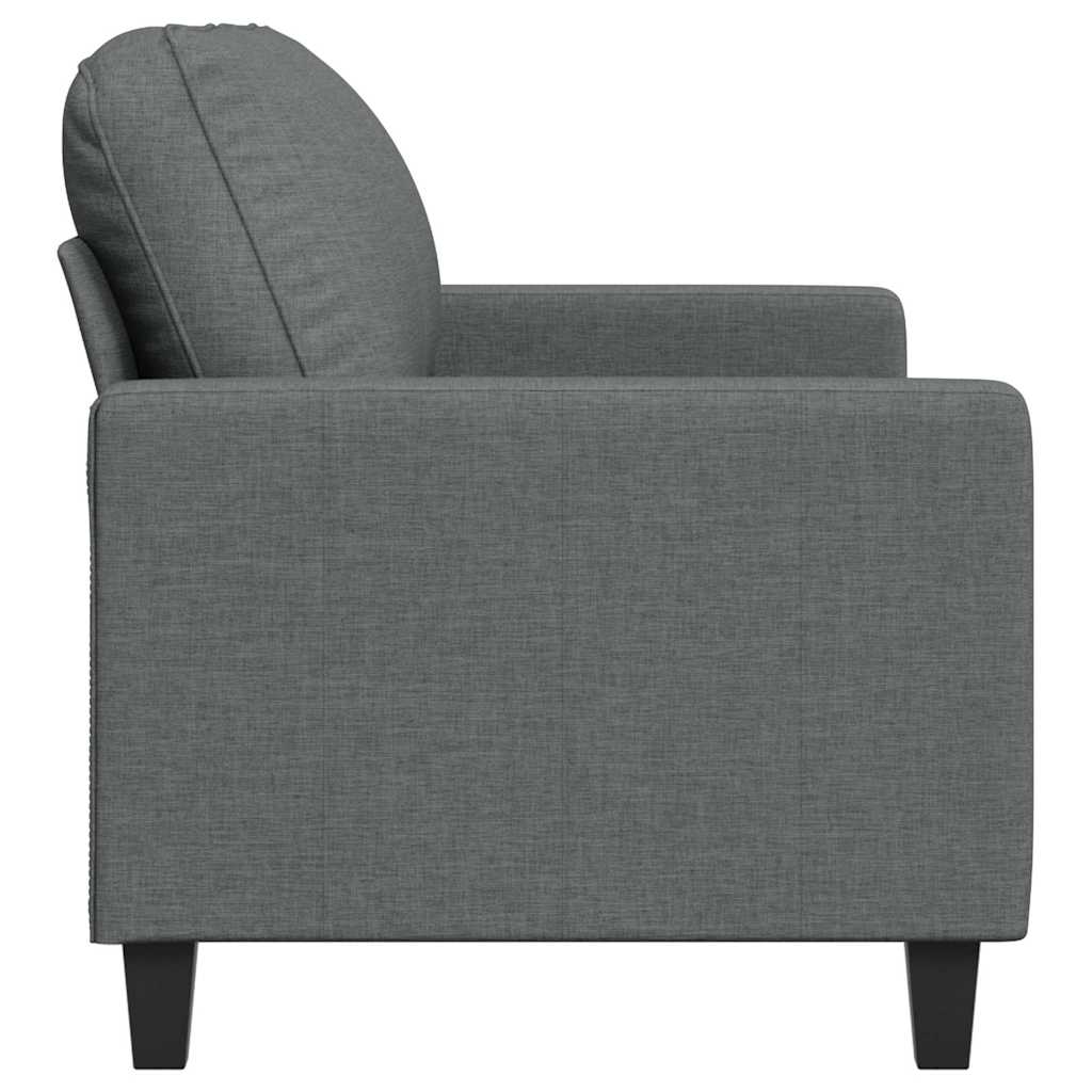 vidaXL Sofa 2-osobowa, ciemnoszara, 140 cm, tapicerowana tkaniną