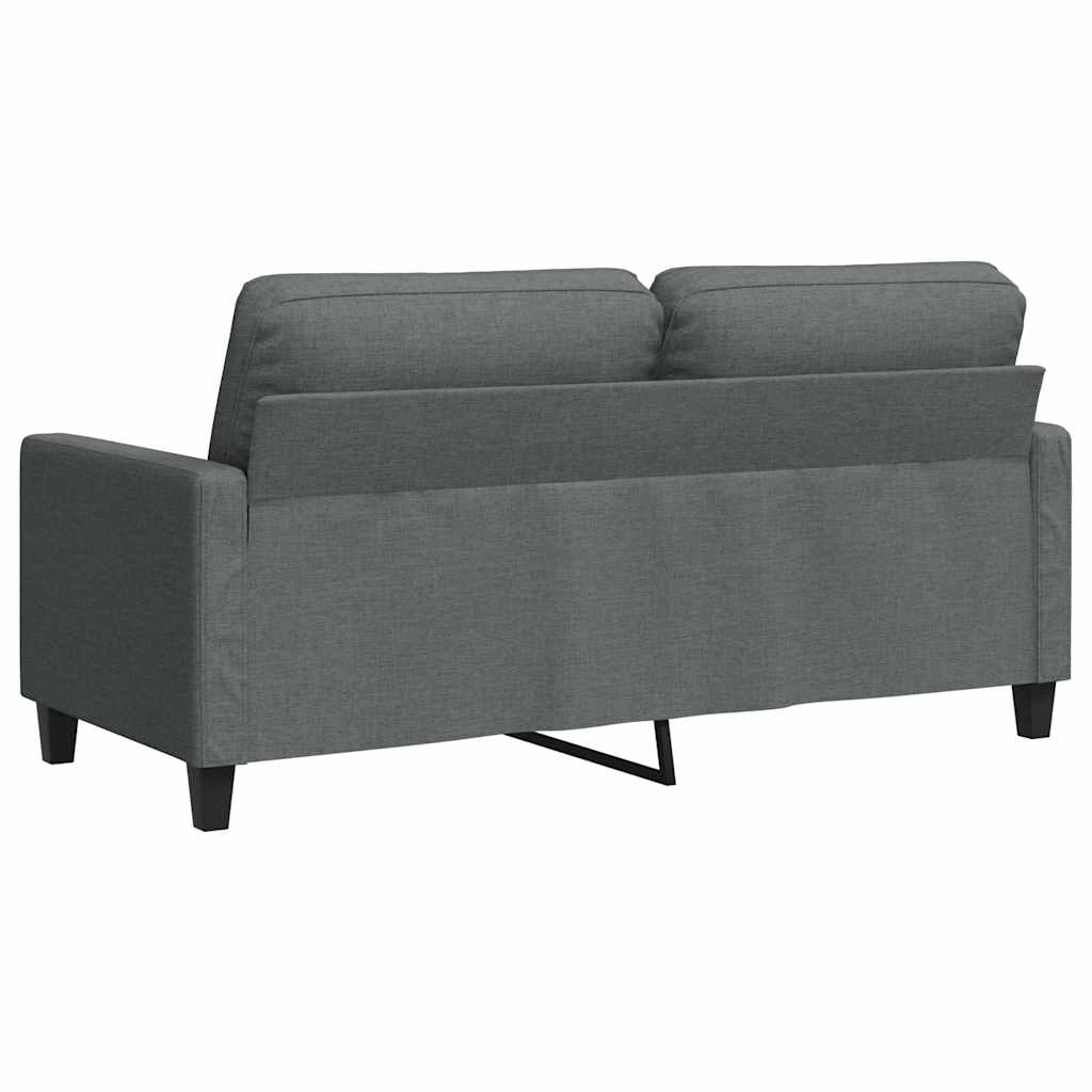 vidaXL Sofa 2-osobowa, ciemnoszara, 140 cm, tapicerowana tkaniną