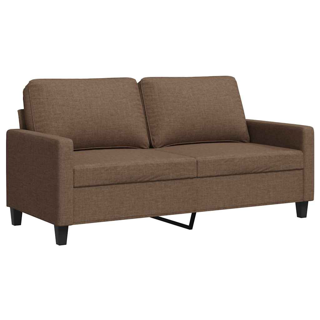 vidaXL Sofa 2-osobowa, brązowa, 140 cm, tapicerowana tkaniną