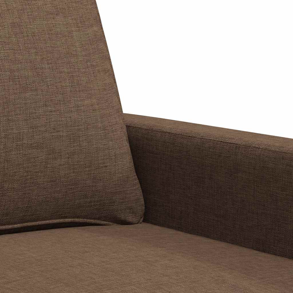 vidaXL Sofa 2-osobowa, brązowa, 140 cm, tapicerowana tkaniną