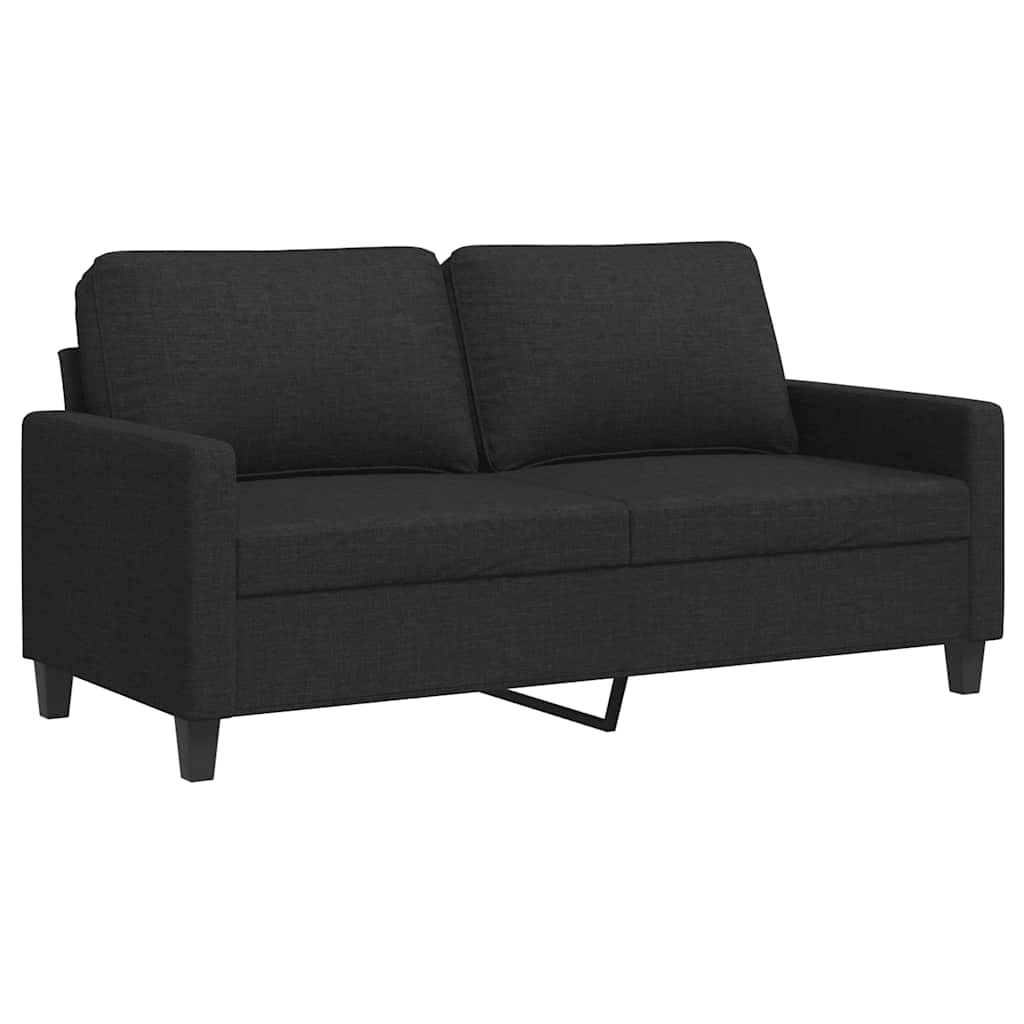 vidaXL Sofa 2-osobowa, czarna, 140 cm, tapicerowana tkaniną