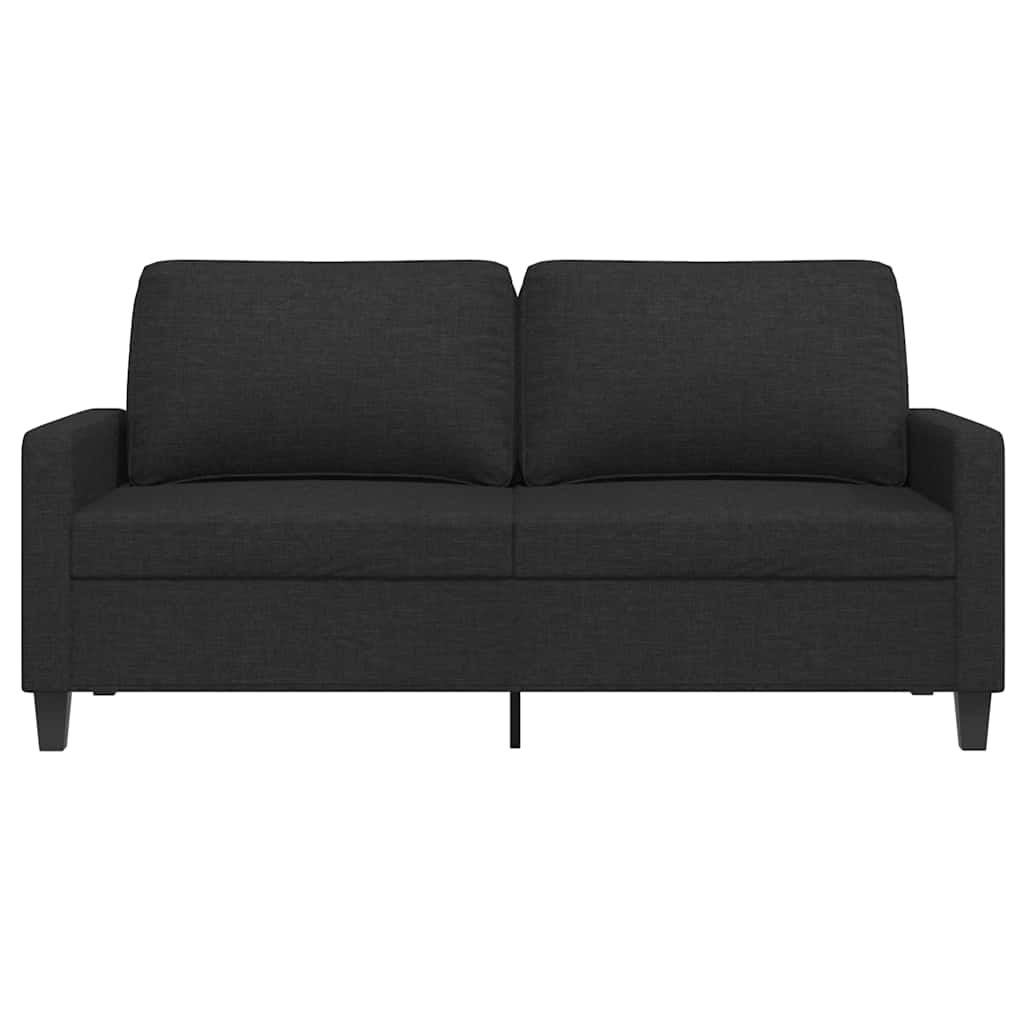 vidaXL Sofa 2-osobowa, czarna, 140 cm, tapicerowana tkaniną