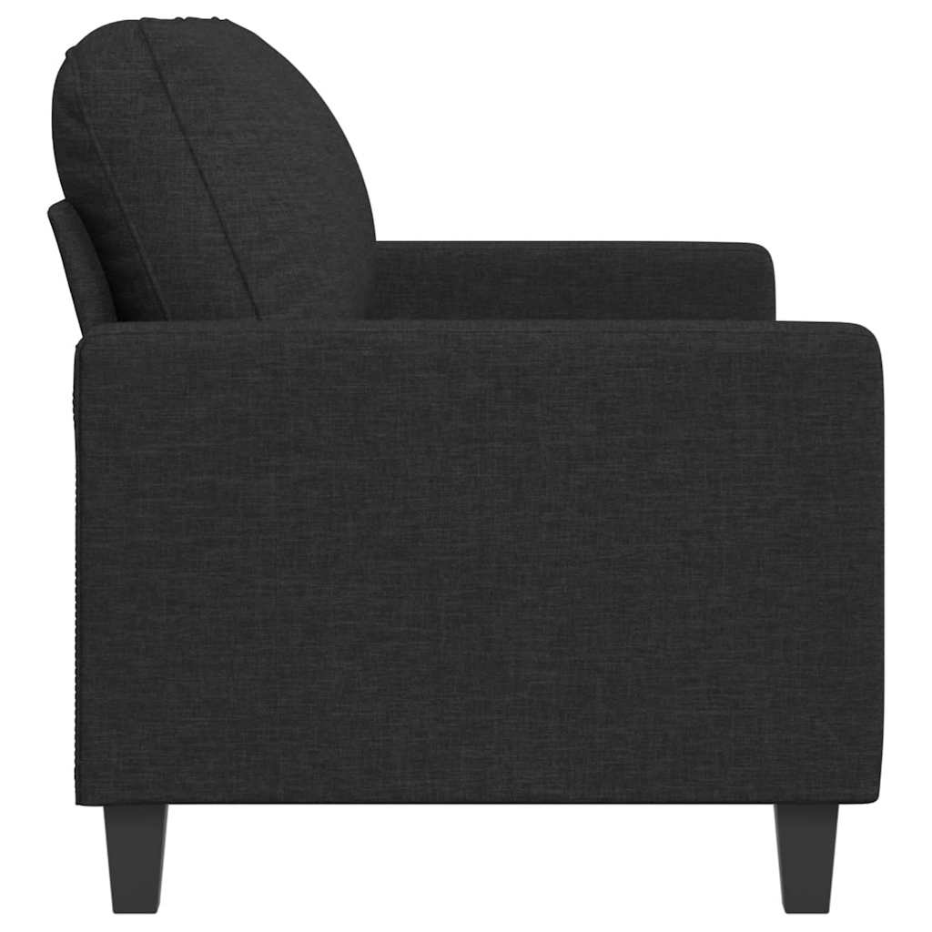 vidaXL Sofa 2-osobowa, czarna, 140 cm, tapicerowana tkaniną