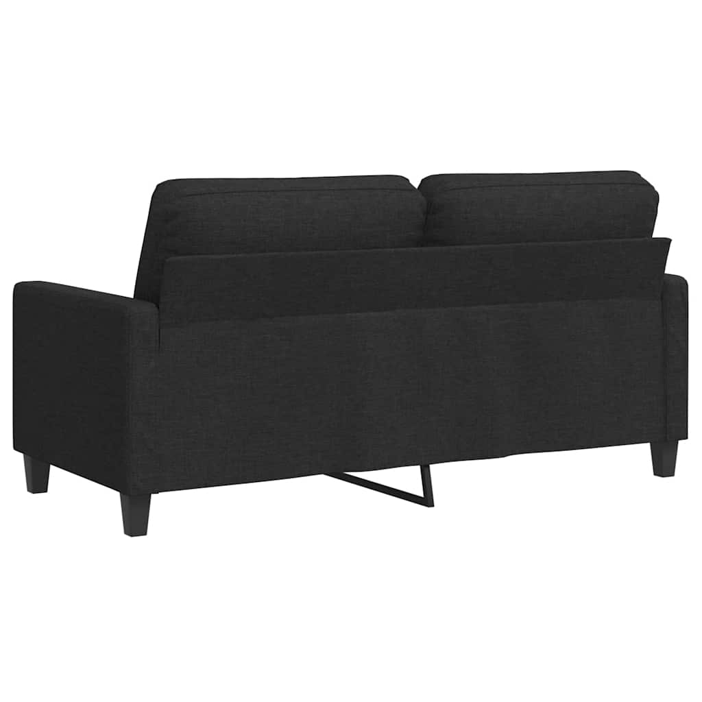 vidaXL Sofa 2-osobowa, czarna, 140 cm, tapicerowana tkaniną