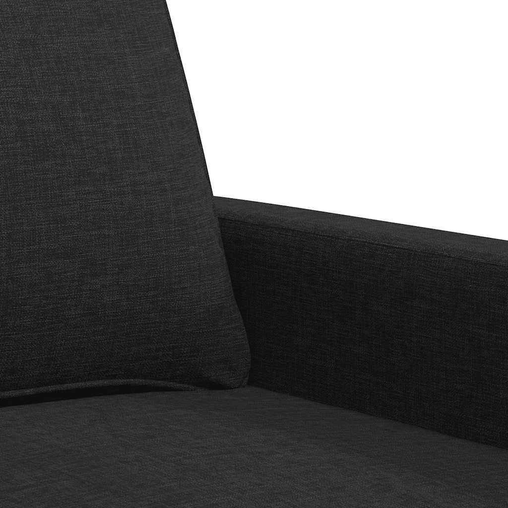vidaXL Sofa 2-osobowa, czarna, 140 cm, tapicerowana tkaniną