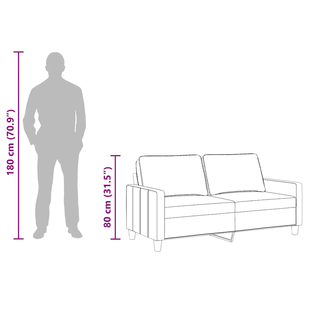 vidaXL Sofa 2-osobowa, czarna, 140 cm, tapicerowana tkaniną