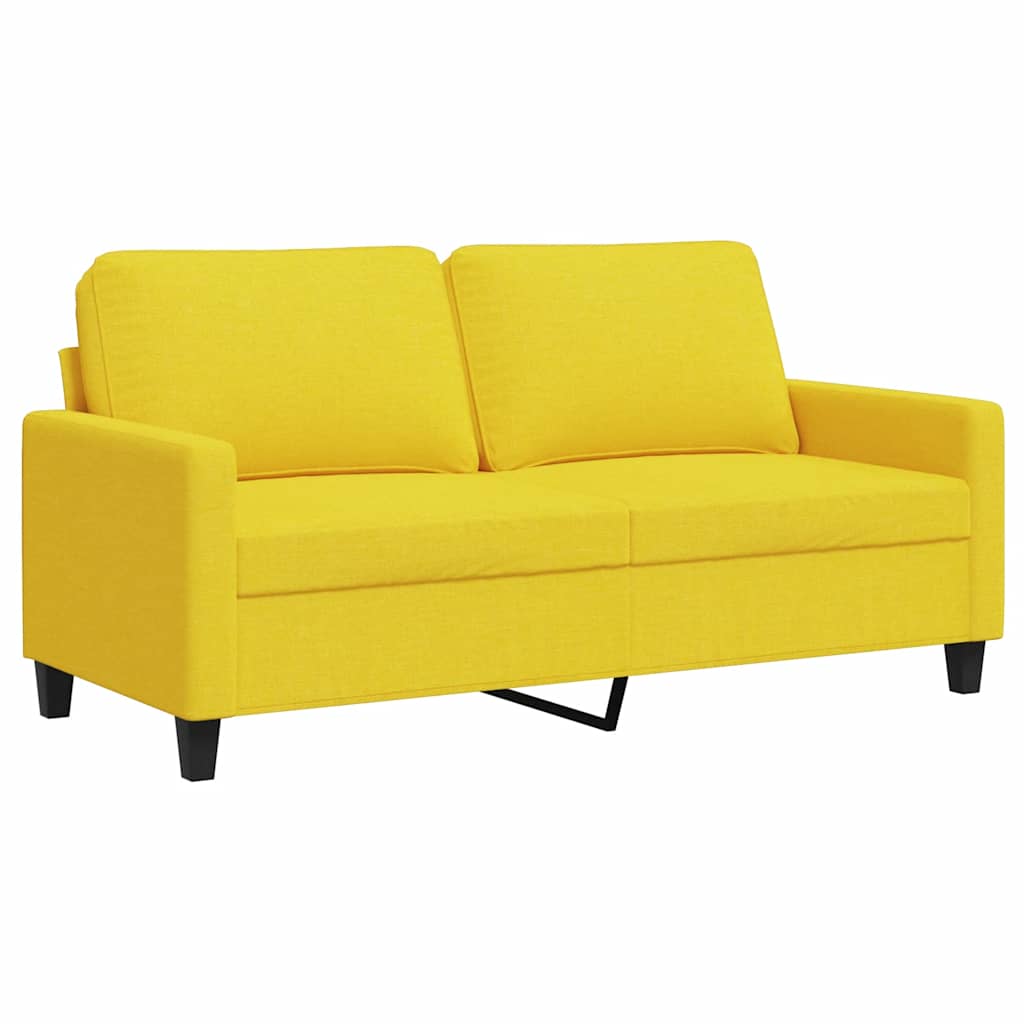 vidaXL Sofa 2-osobowa, jasnożółta, 140 cm, tapicerowana tkaniną