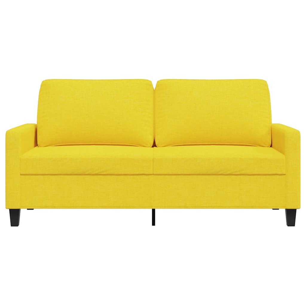 vidaXL Sofa 2-osobowa, jasnożółta, 140 cm, tapicerowana tkaniną