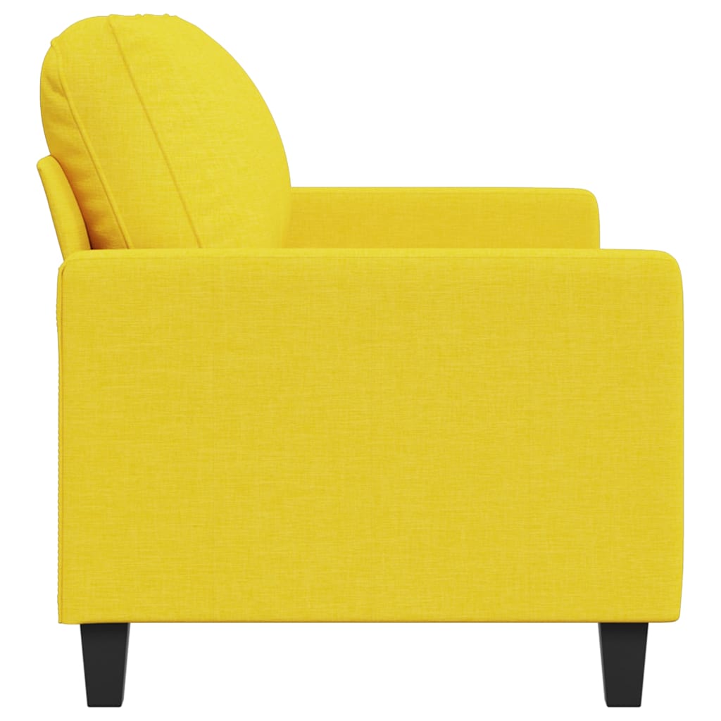vidaXL Sofa 2-osobowa, jasnożółta, 140 cm, tapicerowana tkaniną