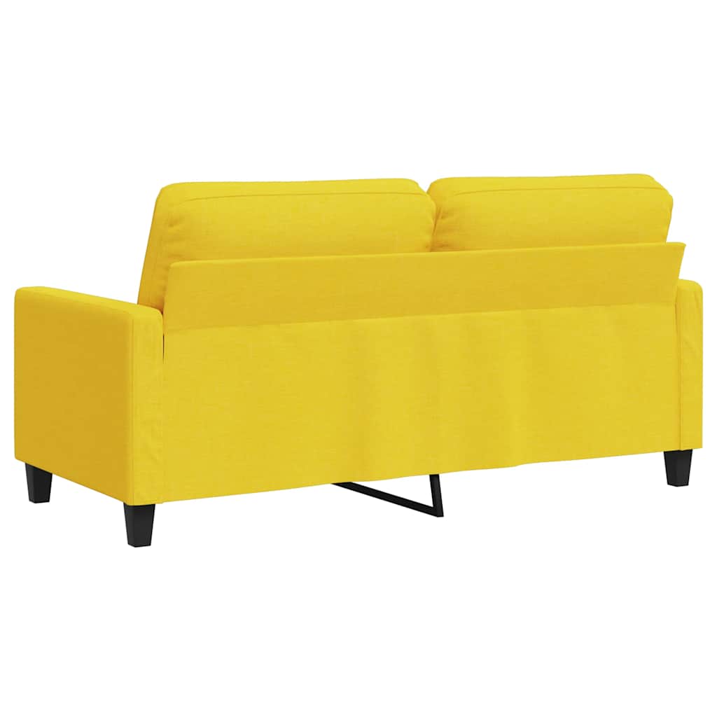vidaXL Sofa 2-osobowa, jasnożółta, 140 cm, tapicerowana tkaniną