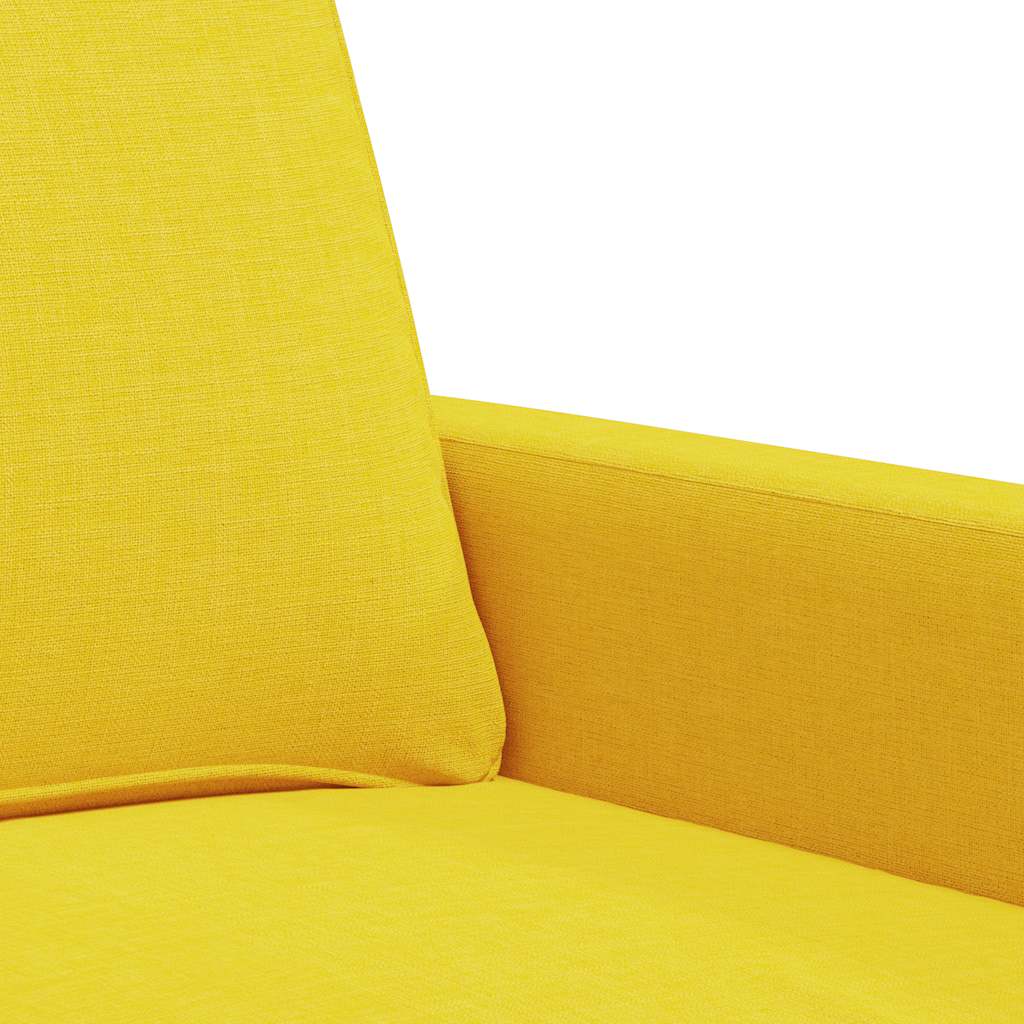 vidaXL Sofa 2-osobowa, jasnożółta, 140 cm, tapicerowana tkaniną