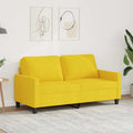 vidaXL Sofa 2-osobowa, jasnożółta, 140 cm, tapicerowana tkaniną