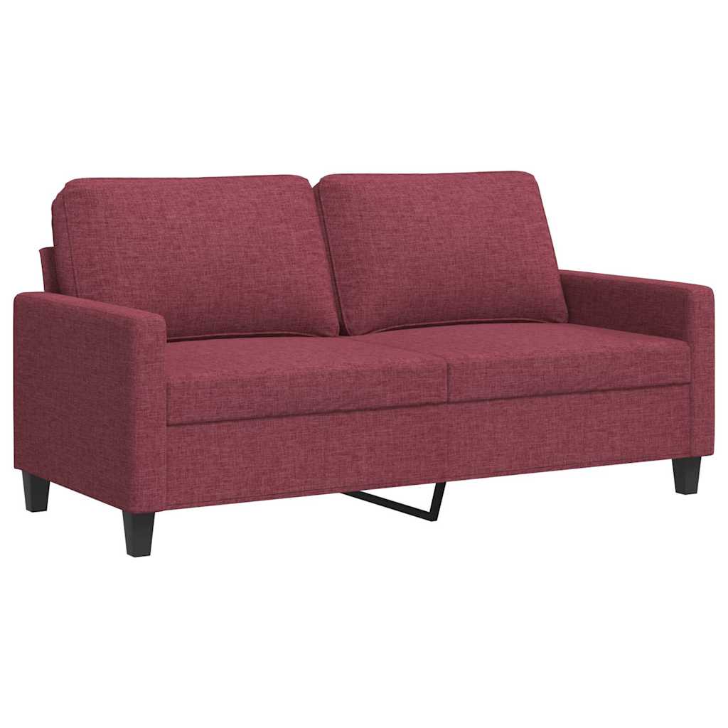 vidaXL Sofa 2-osobowa, winna czerwień, 140 cm, tapicerowana tkaniną