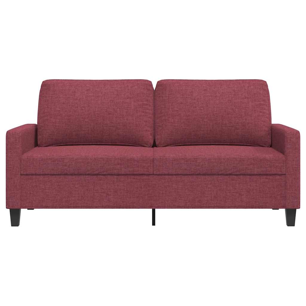 vidaXL Sofa 2-osobowa, winna czerwień, 140 cm, tapicerowana tkaniną